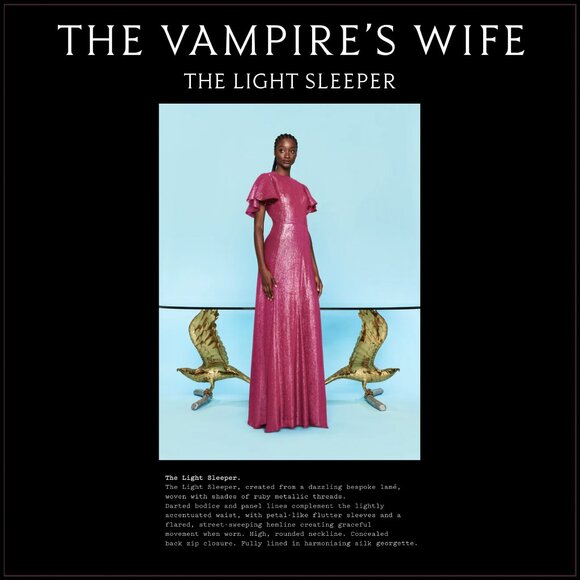The Vampire’s Wife $4990 Light Sleeper Gown in Metallic Ruby - Picture 5 of 14